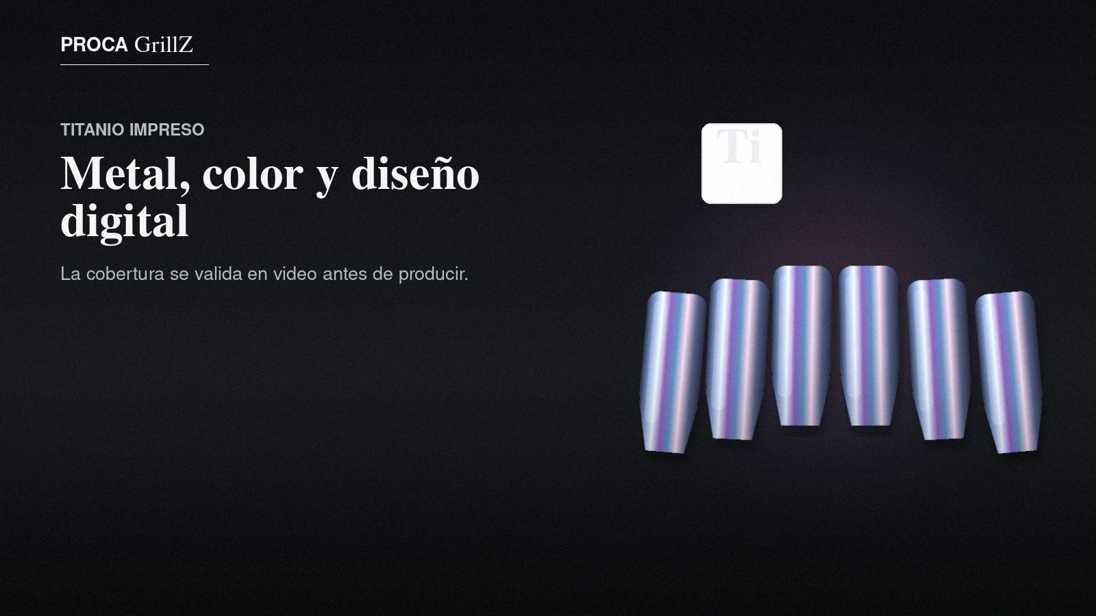 Grillz con acabado metálico diseñados digitalmente sobre un modelo dental